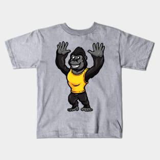 Cute Anthropomorphic Human-like Cartoon Character Gorilla in Clothes Kids T-Shirt